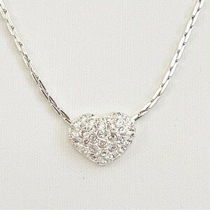 SWAROVSKI Crystal Modern Silver Necklace Heart Pendant 16 in